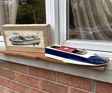 Rare 1950s Hydroplane  Boat Model Japan Blue White Red 50s Toy Collectible