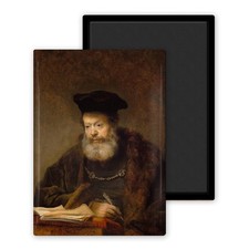 Érudit à sa table de travail - Rembrandt - Magnet frigo 54x78mm