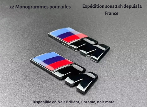 Lot badge bmw - 2x, noir