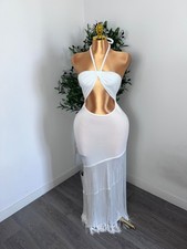 Robe longue blanche dos nu à