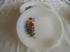 6 assiettes plates Arcopal France motif hibiscus  vintage