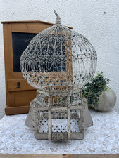 Grande Cage à Oiseaux Ancienne en Bois et Métal – Début XXe siècle