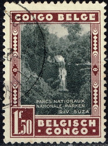 Belgian congo african river - belgian,