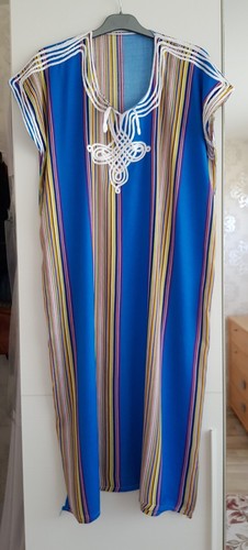 Robe longue djellaba bleu - robe, longue,