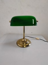 Notary desk lamp, banker in brass and opaline