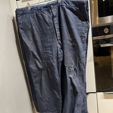 lot de 3 anciens pantalons de travail paysan usagés très grande taille