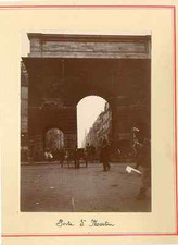 Paris, Porte Saint Martin Vintage Citrate Print. Photo pasted on cardboard 11x