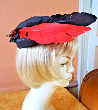 Hat - to hang early twentieth century, in straw varnished and feathers