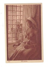 SD1212 ETHNIC SOCIAL HISTORY PROSTITUTE BEHIND  BARS BOY WATCHING PRINTED PC