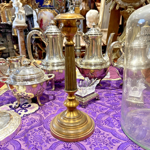 Ancien bougeoir cuivre - en,