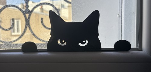 Wall art chat - noir, silhouette