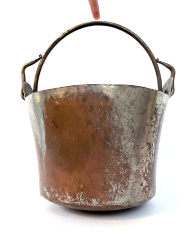 Ancien seau xixe cuivre - en,