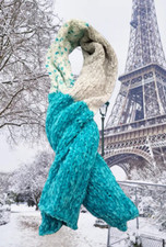 Foulard Femme/Homme - 30% Coton 70% Viscose - Foulard Bleu & Blanc