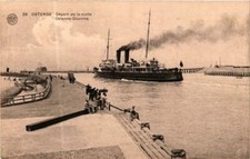 Old postcard AK Ostend - Departure from the trunk Ostend-Dover SHIPS (763063)