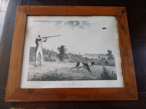 Gravure chasse ancienne - ancienne, pierre