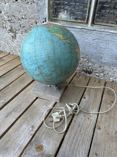 Ancienne lampe globe terrestre - globe,