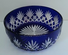 Ancien Magnifique Centre de Table Cristal St Louis bleu cobalt modèle Massenet