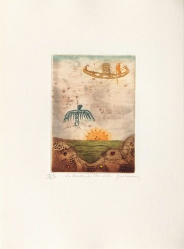 René carcan gravure voyage - gravure,