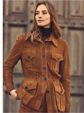 Veste en cuir marron femme pur