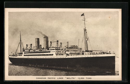 Carte postale paquebot - , melita