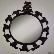 Miroir brutaliste fer forgé