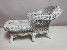 White Wicker Chaise Doll Lounge