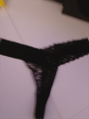 String noir dentelle - string,