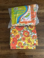 Vintage Pair Chaise Lounge Cushions 20x70 Two Lawn Chair Pads Floral