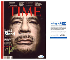 PLATON SIGNED 8X10 PHOTO GADDAFI TIME MAGAZINE COVER PHOTOGRAPHER A ACOA COA