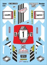 Renault Alpine A110 Macadam Tour de Corse 1/24 Décalcomanies 141x86mm