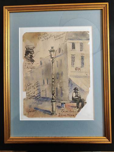 Authentic watercolor drawing