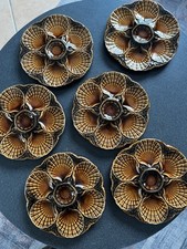 Set of 6 Sarreguemines Oyster Plates