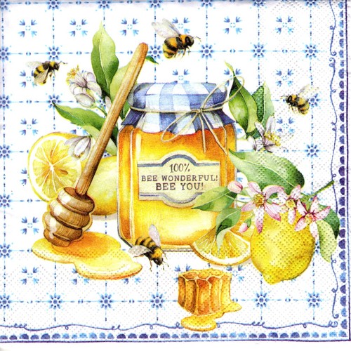 Serviettes papier abeilles - en,