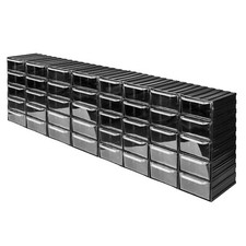 Boîte de rangement armoire en plastique 40 tiroirs transparents 2 modules