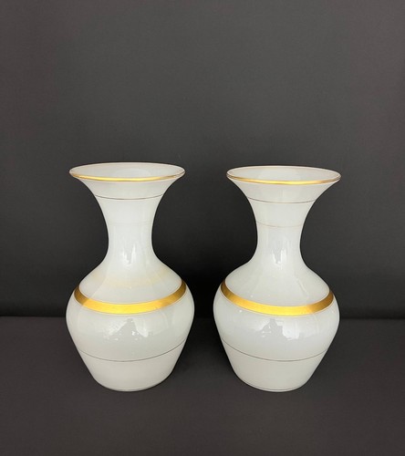 Paire vases verre opalin - paire,