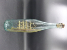 NAVY MARINE OBJECTS SAILBOATS BOAT BOTTLE GLASS VINTAGE