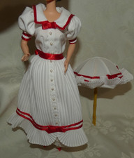 BARBIE COCA COLA SODA SUMMER DAYDREAMS WHITE RED DRESS SHOES PARASOL LOT 4 DOLL