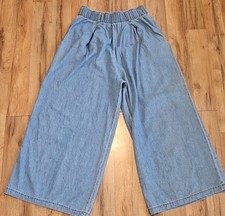 Vtg California Influence USA made Wide Leg Denim Gaucho Culotte Pants L