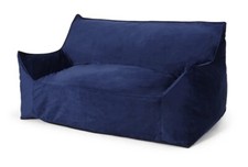 Le Pouf Calef Modern Velveteen 2 Seat Oversized Bean Bag Cover ONLY! Chair Navy