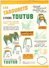 AUBIGNY-sur-NERE (18) 3-foot "TUTUB" tract stools 1960