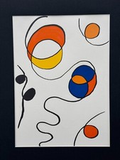 ALEXANDER CALDER VINTAGE COLOR LITHOGRAPH DERRIERE LE MIROIR 1960'S 1970'S FRAME