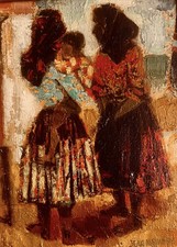 Jean NAVARRE-1914/2000-Oil painting on canvas, signed, 33x24 cm-The Portuguese