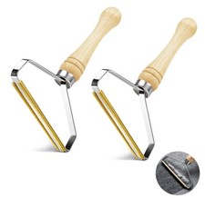 Brosse Anti Peluches Portable Cuivre Bois Enlève Poils Bouloches Textiles