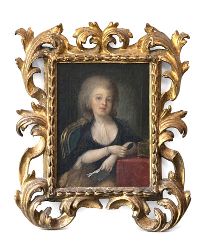 Tableau ancien portrait intime
