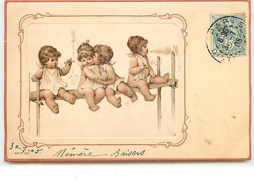 Embossed card babies - embossed,