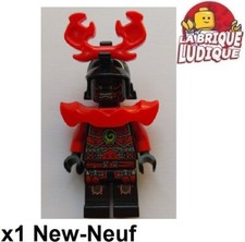 Lego Figurine Minifig Ninjago Stone Army Warrior rouge Red Face no visor njo0075