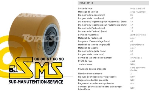 Galet double roue - roue, exu