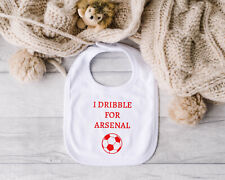 Personalised Football Baby Bib, Ball and Supporting FC Name in Team Colours