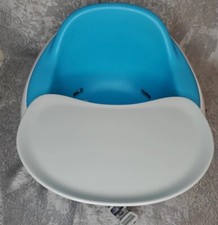Bumbo Baby Foam Seat Multi Adjustable  Booster  Blue gray tray Toddler Chair