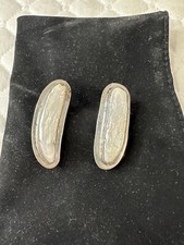 Vintage AKR Sterling Silver 925 AB Creamy Elongated Biwi Pearl Earrings